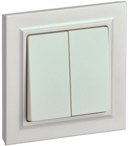 BRITE Выключ. 2-кл. 10А в сб. ВСР10-2-0-БрЖ жемч. IEK