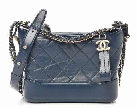Маленькая сумка-хобо Chanel Gabrielle синий