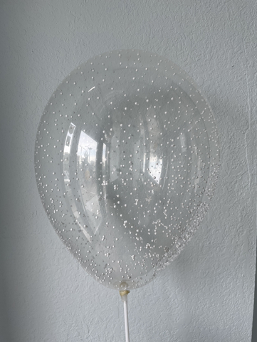 Шар с конфетти, белый пенопласт 12"