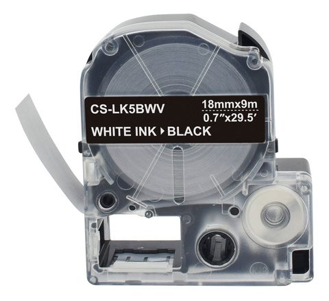 Картридж ленточный Cactus CS-LK5BWV черный для Epson LW400, LW700, LW600P, LW1000P, K400, Z700, Z900