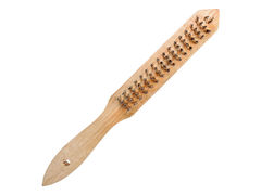 11-1-004 Щетка проволочная стальная, деревянная рукоятка, 4 ряда, толщина проволоки 0,33 мм, 270мм (РемоКолор)