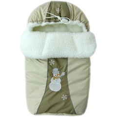 Конверт меховой "Снежинка" (бежевый)