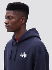 Толстовка Alpha Industries Small Logo Hoodie (Синяя)