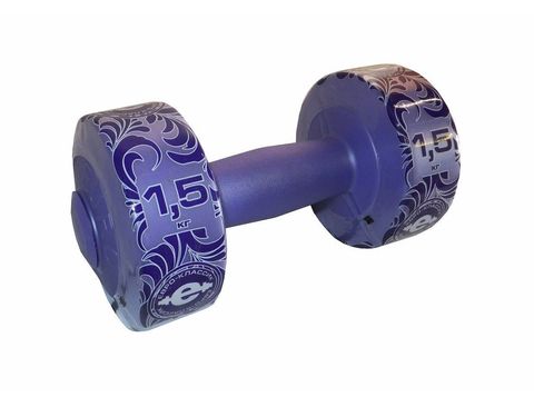 ES-0375 Гантель (корпус пластик) 1,5кг/пара, фиолетовый