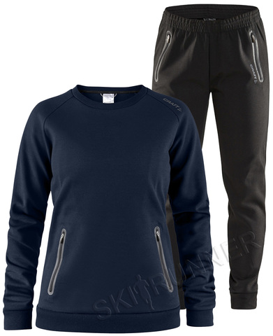 Женский спортивный костюм Emotion Crew Sweatshirt Dark Navy