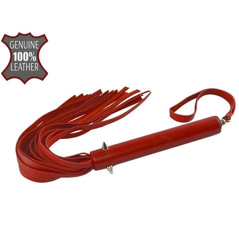 Красная кожаная плеть с шипиками - 41 см. - Sitabella BDSM accessories 4211-2
