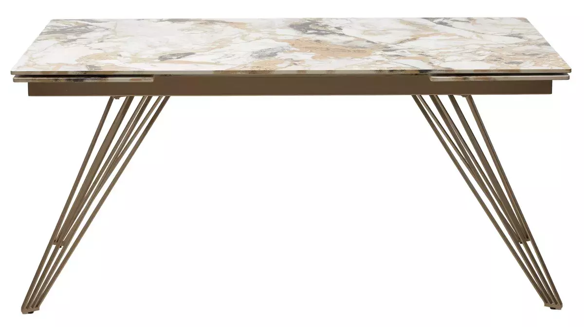 Стол ACERRA NEW 160 GLOSS GRAND JADE SOLID CERAMIC/ каркас цвета шампань, DISAUR