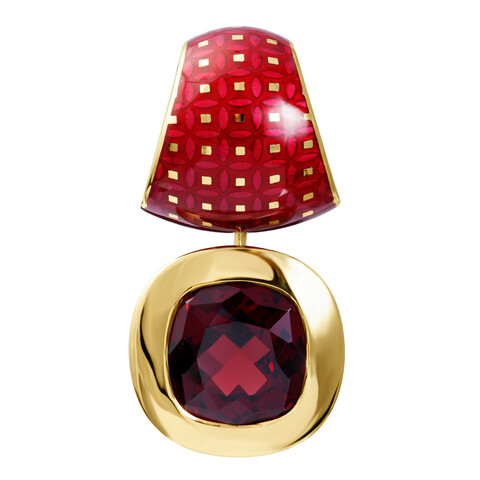 Подвеска с гранатом, эмаль, P0176-82/1