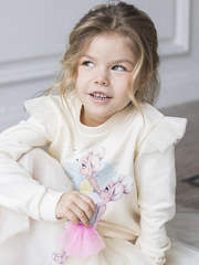 Interactive Sweatshirt Ballerina with 2 velcro dresses