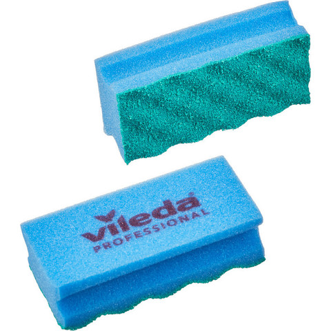 Губки для мытья посуды и уборки Vileda Professional ПурАктив 140х63х45 мм 2 штуки в упаковке синие (арт. производителя 150330)