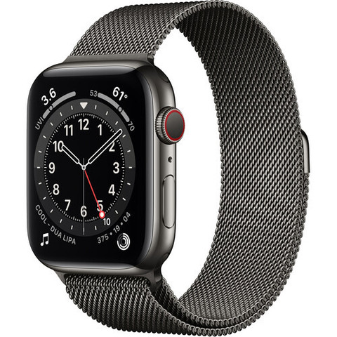 Часы Apple Watch Series 6 GPS + Cellular 44mm Stainless Steel Case with Milanese Loop (Графит) (M07R3,M09J3)