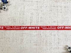 Лента репсовая с принтом, ш. 1 см, красный