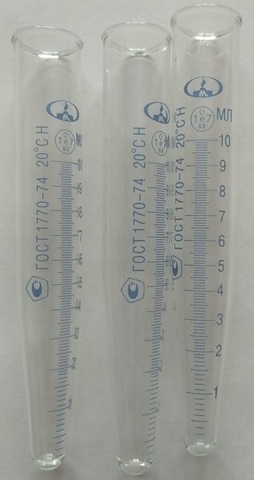 Пробирки лабораторные (конические центрифужные градуированные) (ГОСТ 1770-74) - П-1-10-0,1 (ПЦГ), ХС