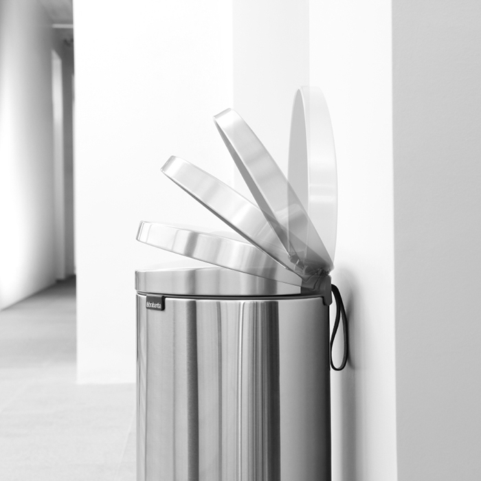 Мусорный бак FlatBack+ (30л), Стальной матовый (FPP), арт. 482007 - фото 2