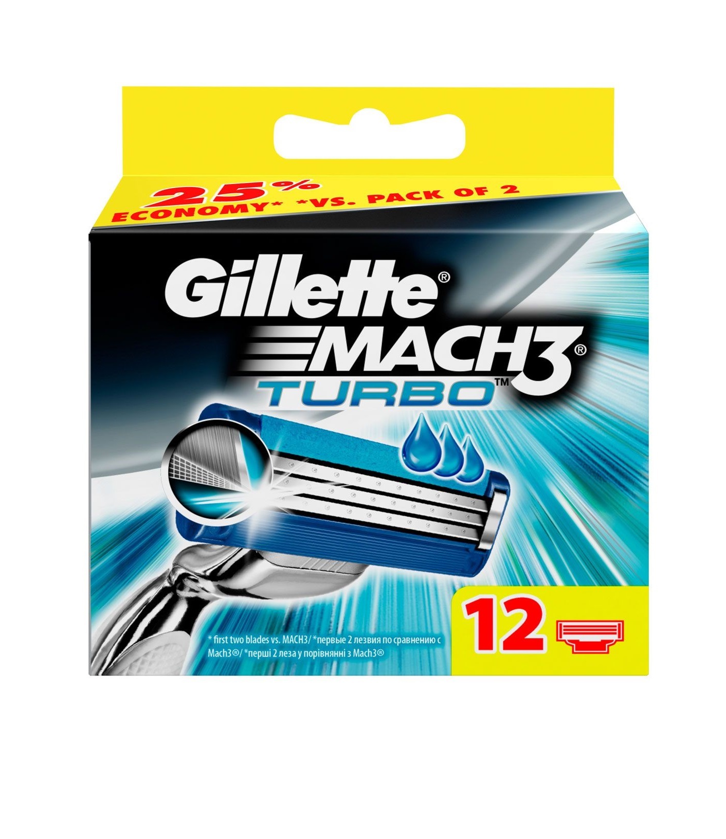 Сменные кассеты для бритья Gillette MACH3 Turbo (12 шт)