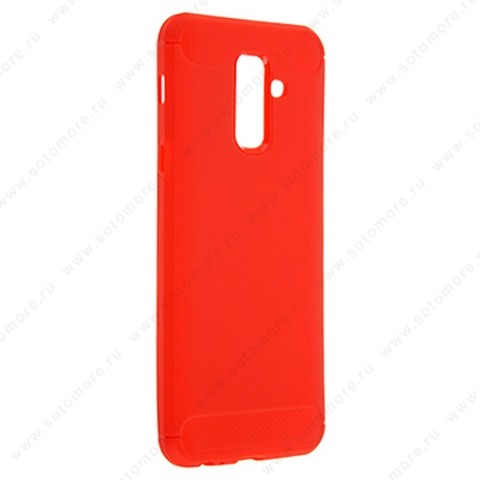 Накладка Carbon 360 силиконовая для Samsung Galaxy A6 Plus A605 2018 красный
