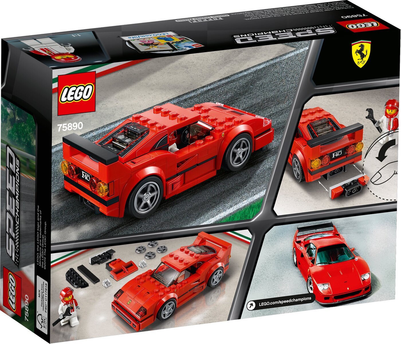 Конструктор Lego Скоростные чемпионы Автомобиль Ferrari F40 Competizione  75890 купить в Москве | Доставка по России.