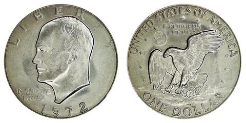 1 доллар 1972 год. США Эйзенхауэр. (Р) UNC