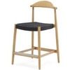 Полубарный стул Nina 62 см из массива акации с натуральной отделкой и черной веревкой