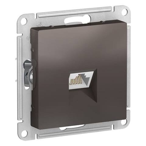 Розетка компьютерная разъём RJ 45 6 кат. Цвет Мокко. Schneider Electric AtlasDesign. ATN000686