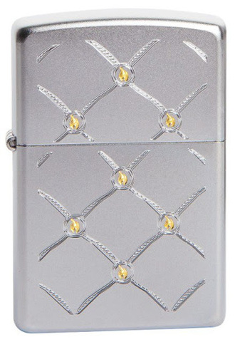 Зажигалка Zippo в металическую клетку, цвет латунь/сталь, серебристая, 36х12х56 мм (205 Metal dots) | Wenger-Victorinox.Ru