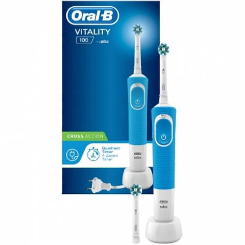 Электрическая зубная щетка Oral-B Vitality 100 CrossAction (D100.413.1) синяя