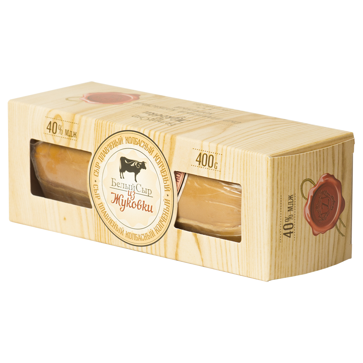 Zhukovka Сыр плавленый копченый колбасный 40% Cheese from Zhukovkа, 400г