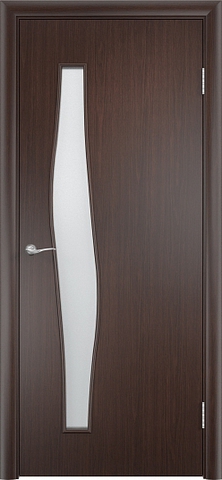 Дверь Сибирь Профиль Волна (С-10), цвет венге, остекленная