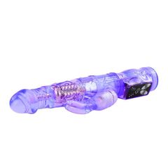 Фиолетовый вибратор-кролик с функцией ротации - 21,5 см. - 