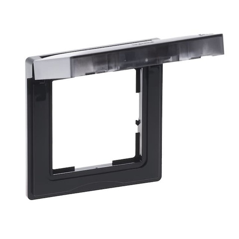 Рамка декоративная, на 1 пост с откидной крышкой IP44. Цвет Антрацит. Legrand серия SUNO. 721444