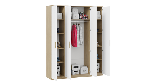 Шкаф Сэнди 4-х дверный вяз благородный / белый