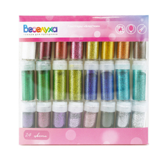 Глиттер Блестки/Порошок в банке, Ассорти, 10 г, 24 шт.