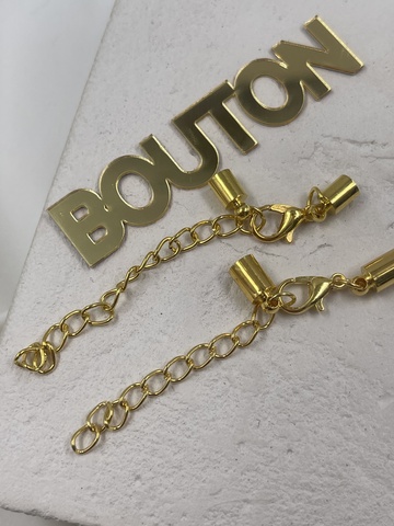 Карабин с цепочкой удлинителем золотистый