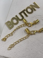 Карабин с цепочкой удлинителем золотистый