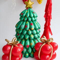 Сет гелиевых шаров Зеленая Ёлочка с подарками