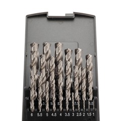 Набор сверл по металлу 1-13мм 25шт DIN338 HSS-G 135° (пл. кейс) H-Tools 214215ROHT