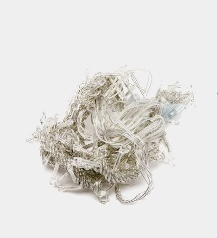 Занавес УЛИЧНЫЙ крупный диод, белый провод (3*3/576л) с эф.мерцания Холодный Белый + Холодный Белый Мерц.