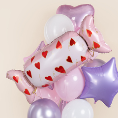 К Фигура, Конфета, Сердечки, Розовый, 41''/104 см, 1 шт. (в упаковке)