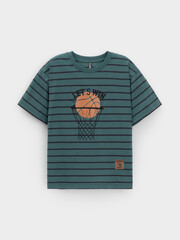 фуфайка  для мальчика  КР 302800/темный малахит,полоска к626