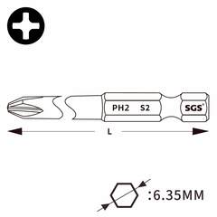 Бита PH1 х50мм магнитная S2 SGS 6350-PH1-Anti-Slip