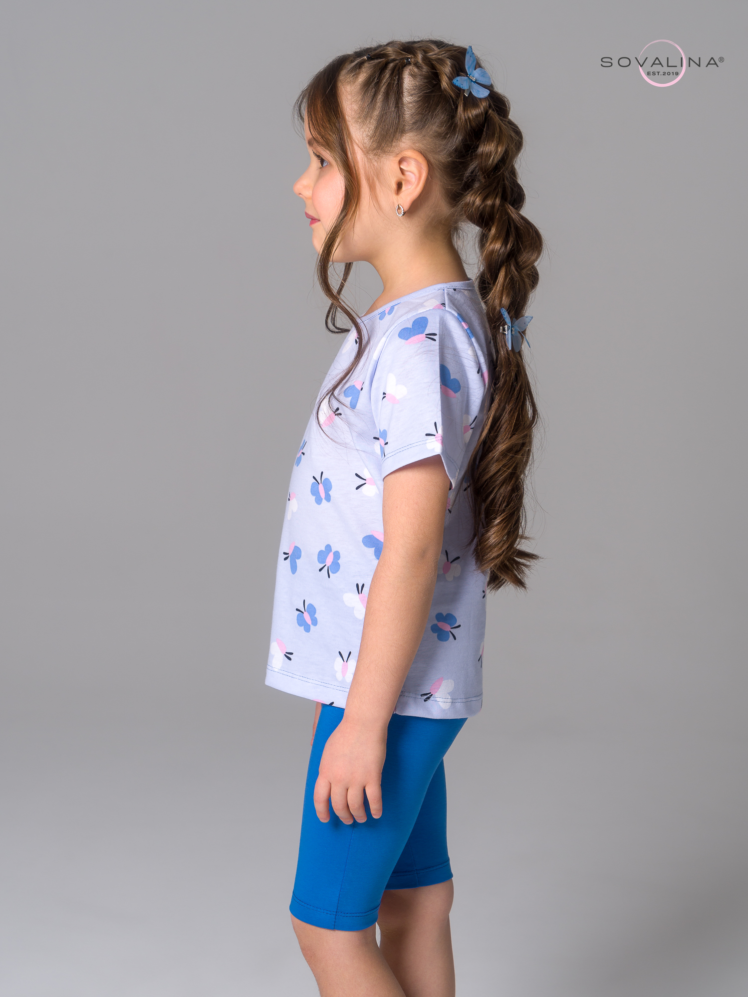 Костюм Актив синие бабочки-голубой