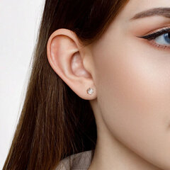 1021118 - Серьги-пусеты из комбинированного золота с бриллиантами