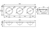 Nofer 13081.3.S Раковина коллективная с 3 чашами 180х55