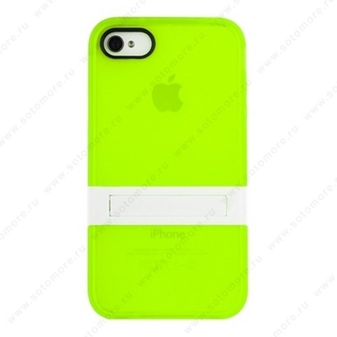 Накладка для iPhone 4s/ 4 с подставкой салатовая