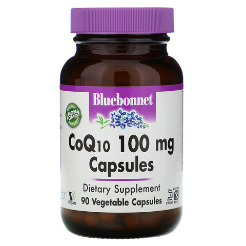 Bluebonnet Nutrition, CoQ10, 100 мг, 90 капсул в растительной оболочке