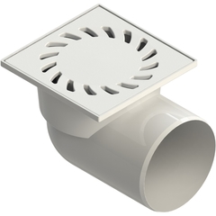 Трап 110 горизонтальный решетка-пластик (150х150) 11383