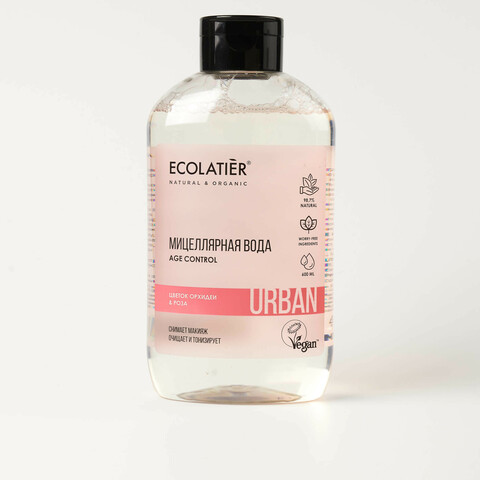 Ecolatier URBAN Мицеллярная вода для снятия макияжа цветок орхидеи & роза , 400мл