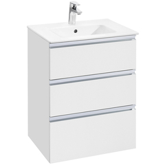 Roca A857404806 The Gap Тумба под умывальник подвесная, 3 ящика, 585х741х453 мм, Белый глянец фото