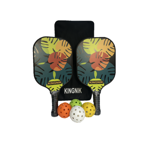 Набор ракеток для пиклбола Kingnik Pickleball Т-300 Racket Set leaves yellow/green