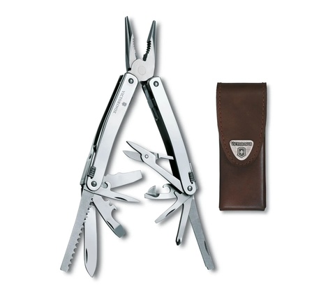 Мультитул Victorinox SwissTool Spirit X Plus Ratchet, 105 mm, 36 функций, кожаный чехол (3.0236.L)